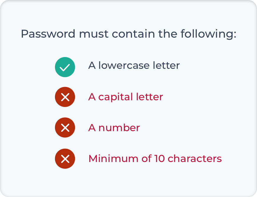 password validation