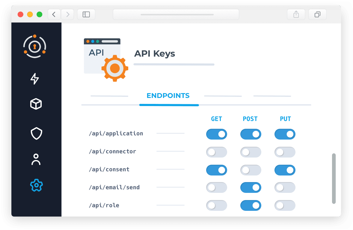 fusionauth dashboard api key mockup