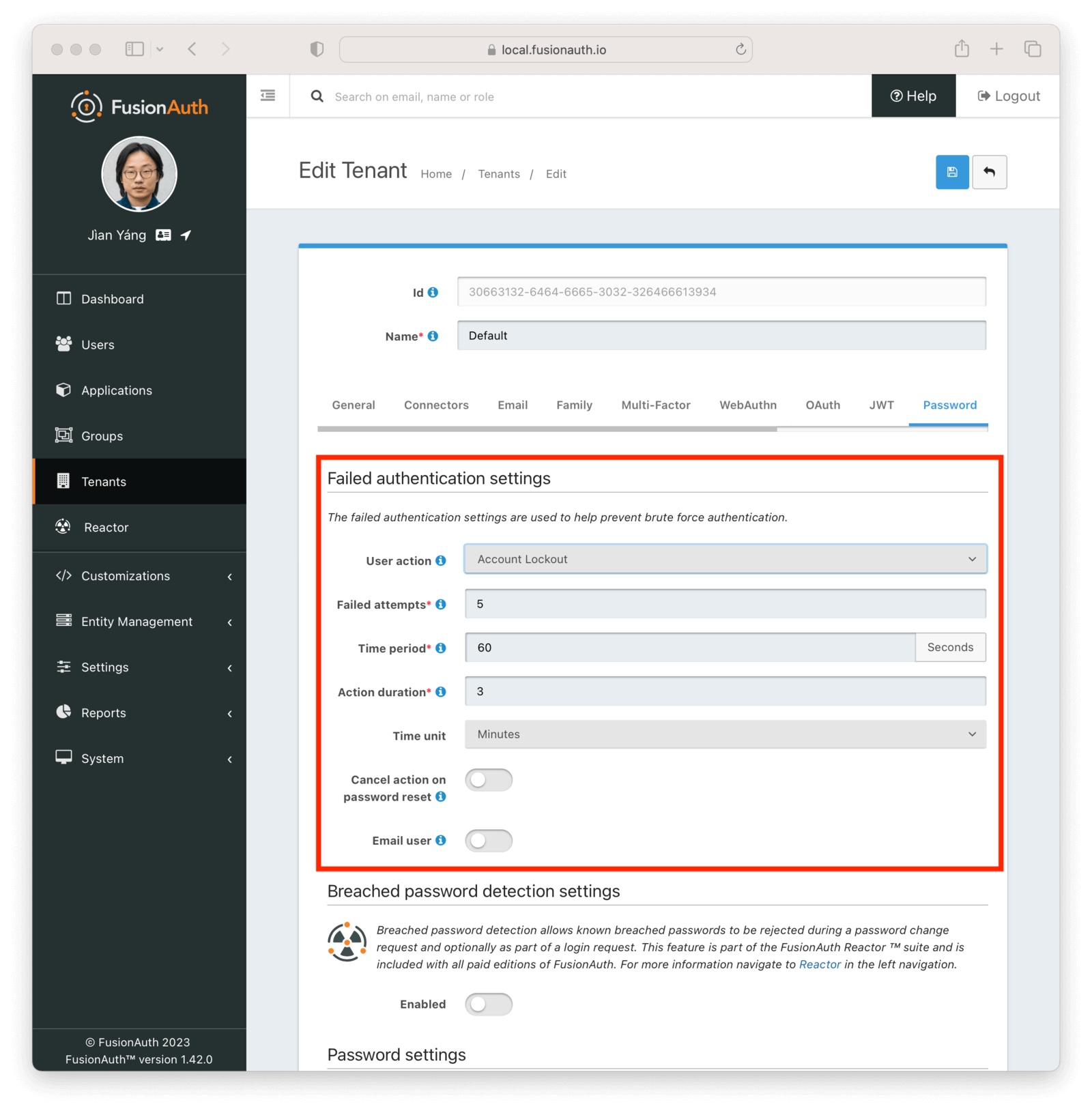 Configuring user account lockout settings