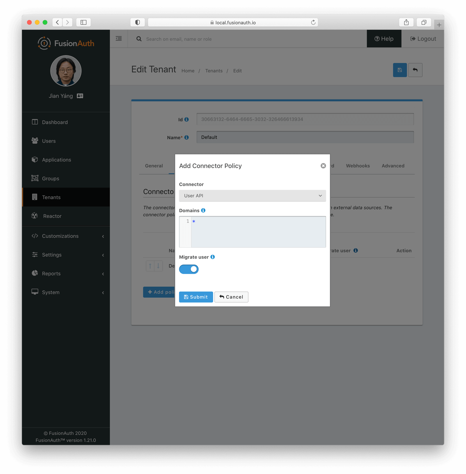 Adding a Connector policy.