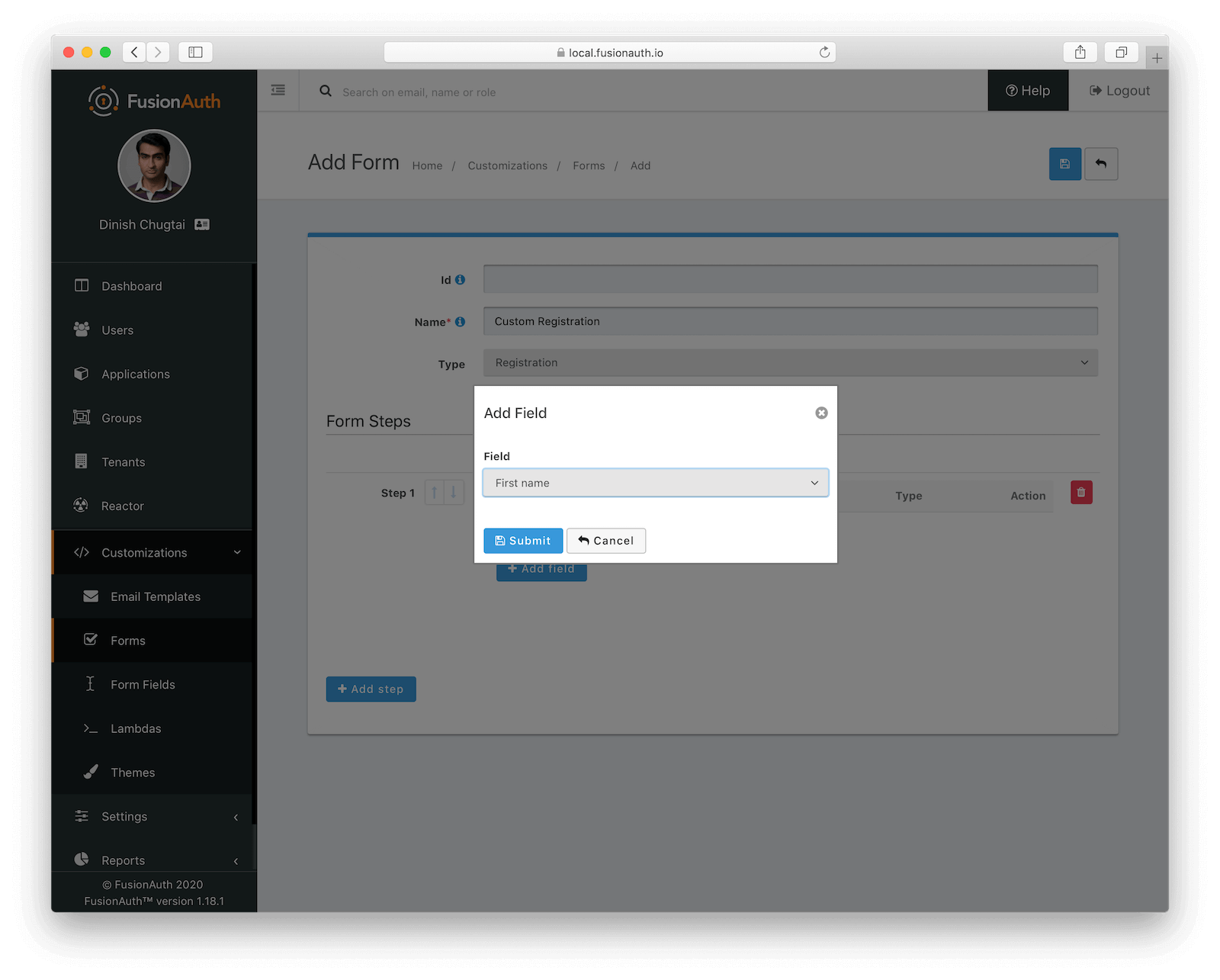 Adding a field to a custom registration form..