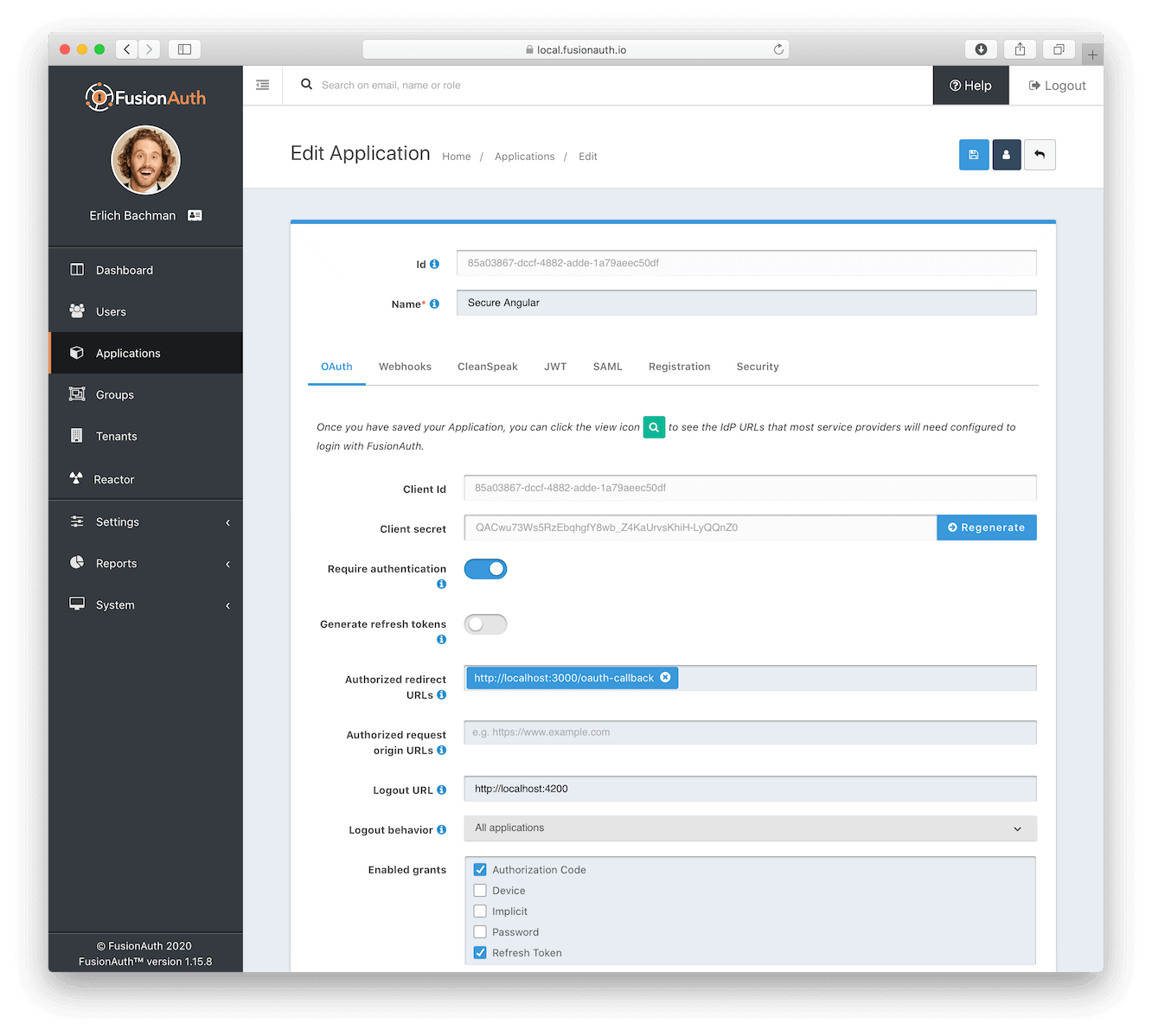 Application configuration.