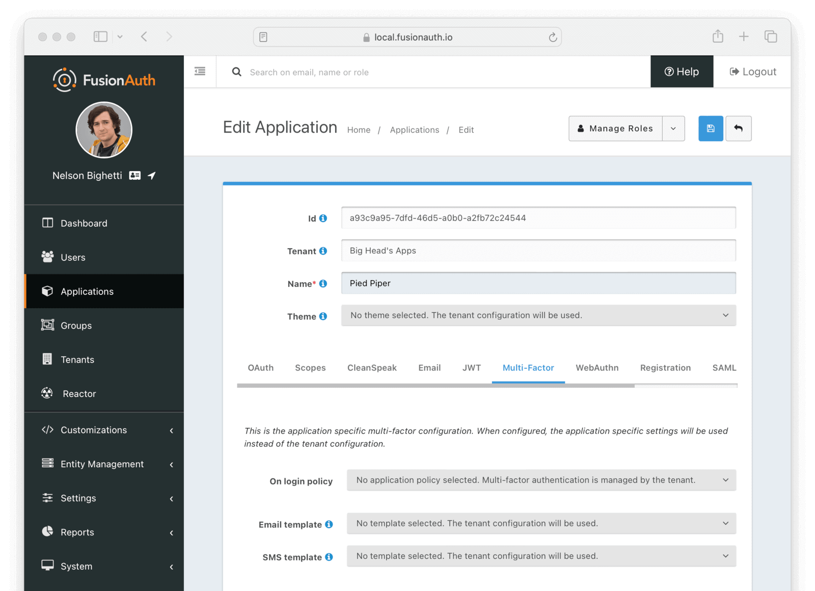 Multi-Factor Authentication configuration