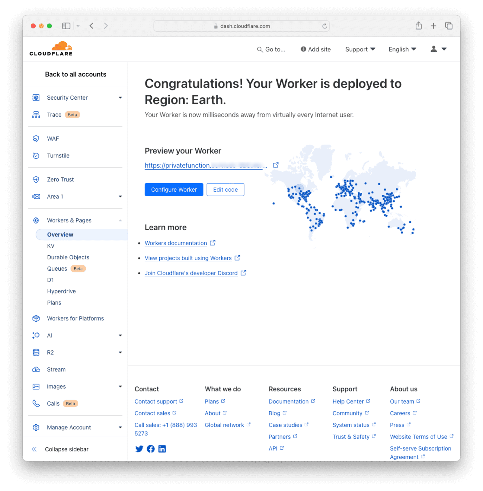 Preview a Cloudflare worker