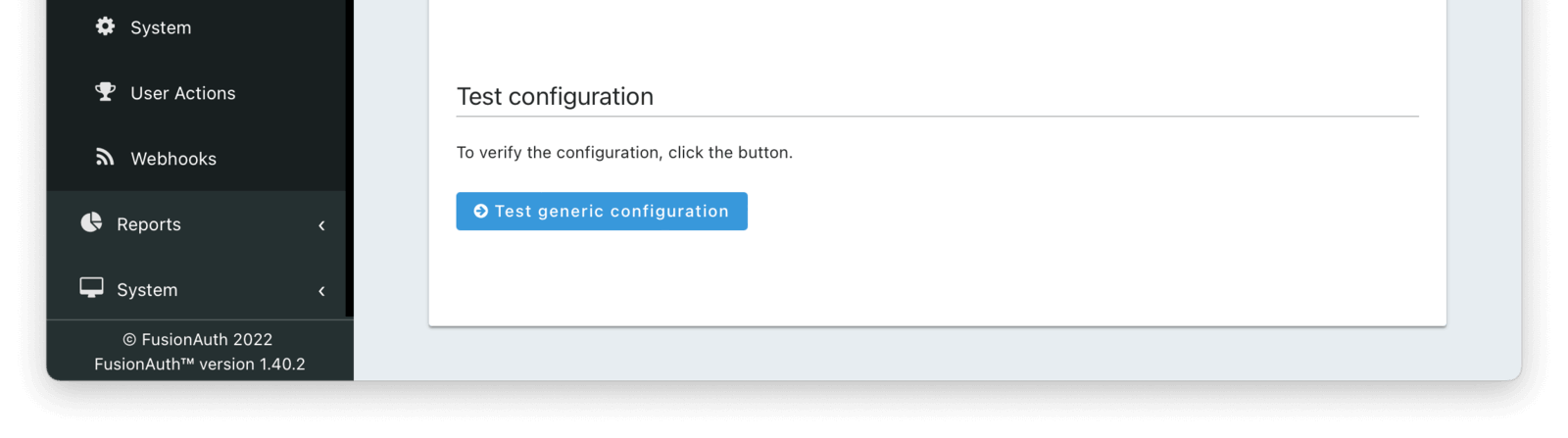 Test Configuration Generic