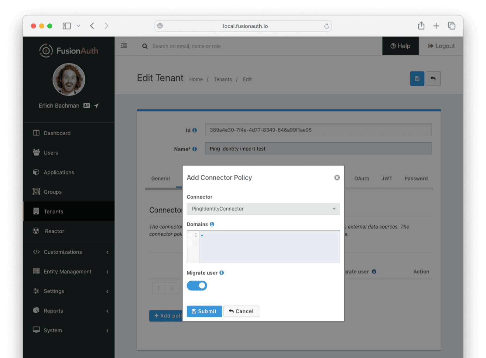 Connector policies for this Tenant.