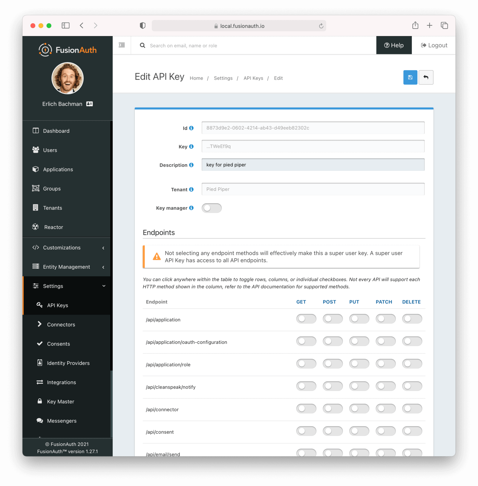 Create a Tenant API Key