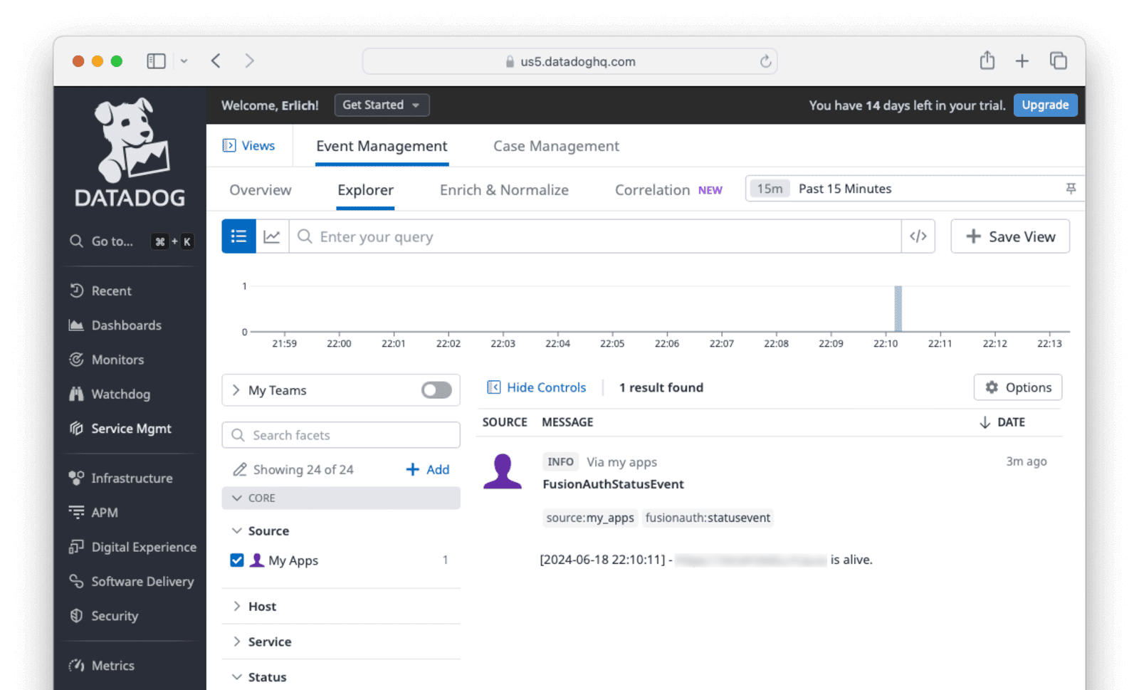 Datadog custom events