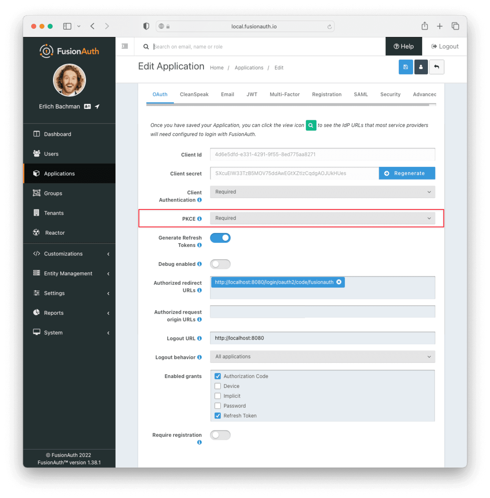 Enforcing PKCE for all client types.