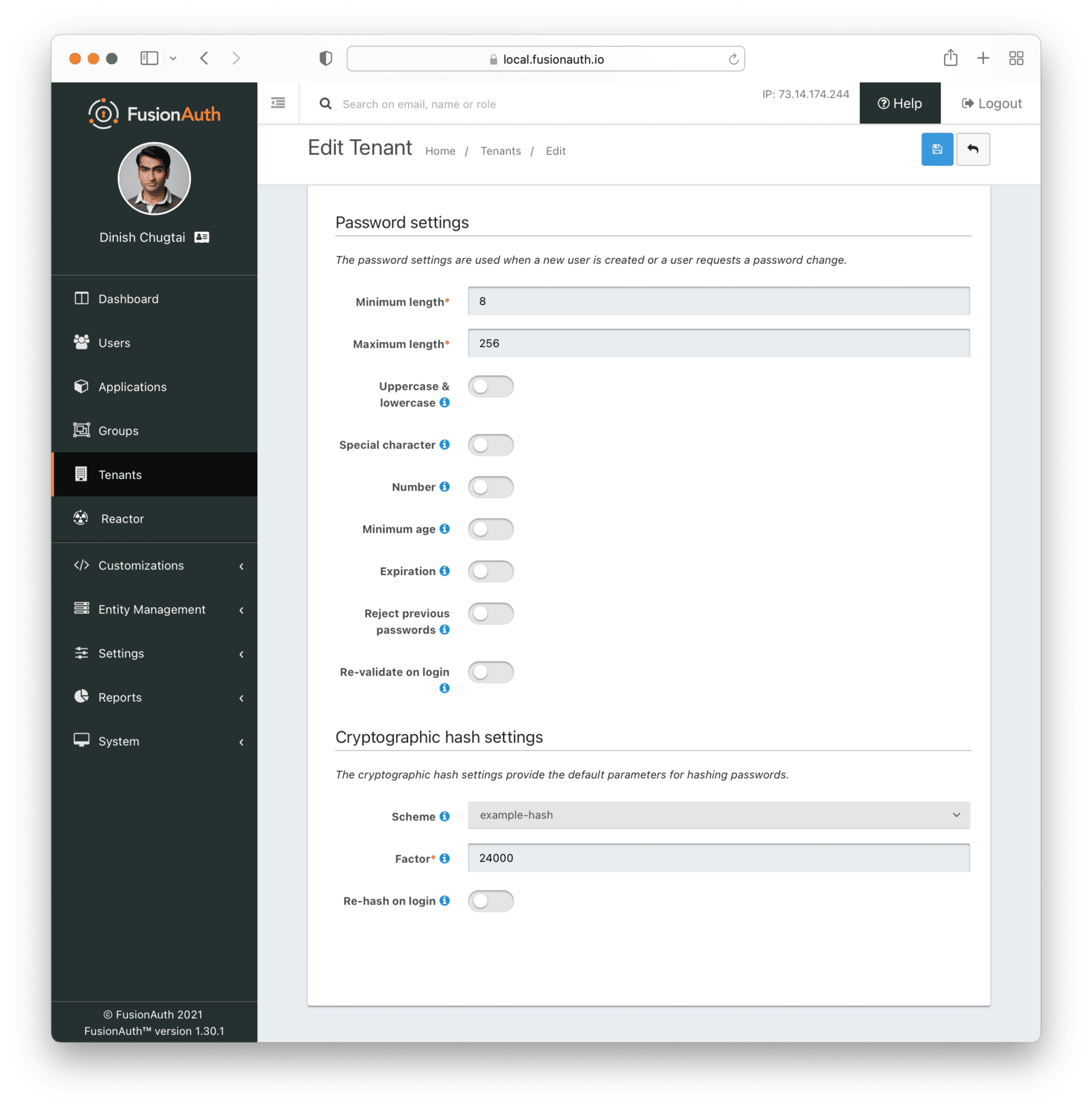 Tenant settings with a new plugin installed.