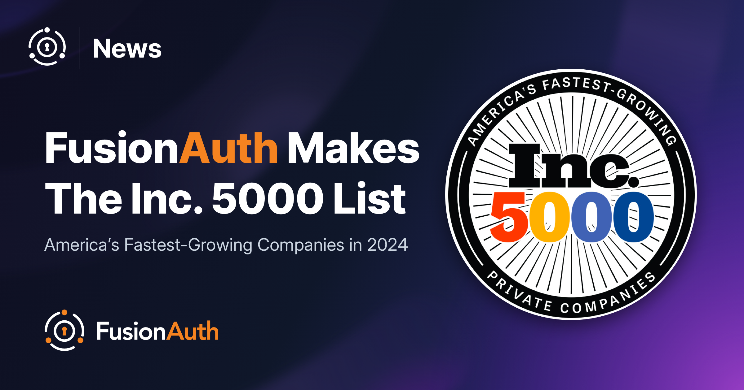 FusionAuth Named to the Inc. 5000 (Again)!