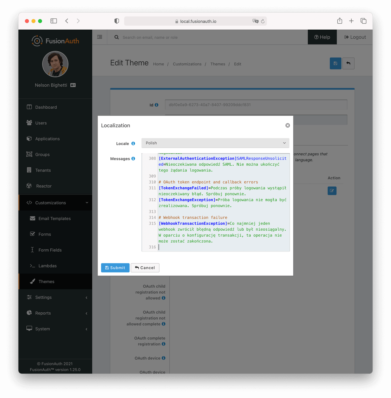 Installing a Polish translation for the hosted login pages.