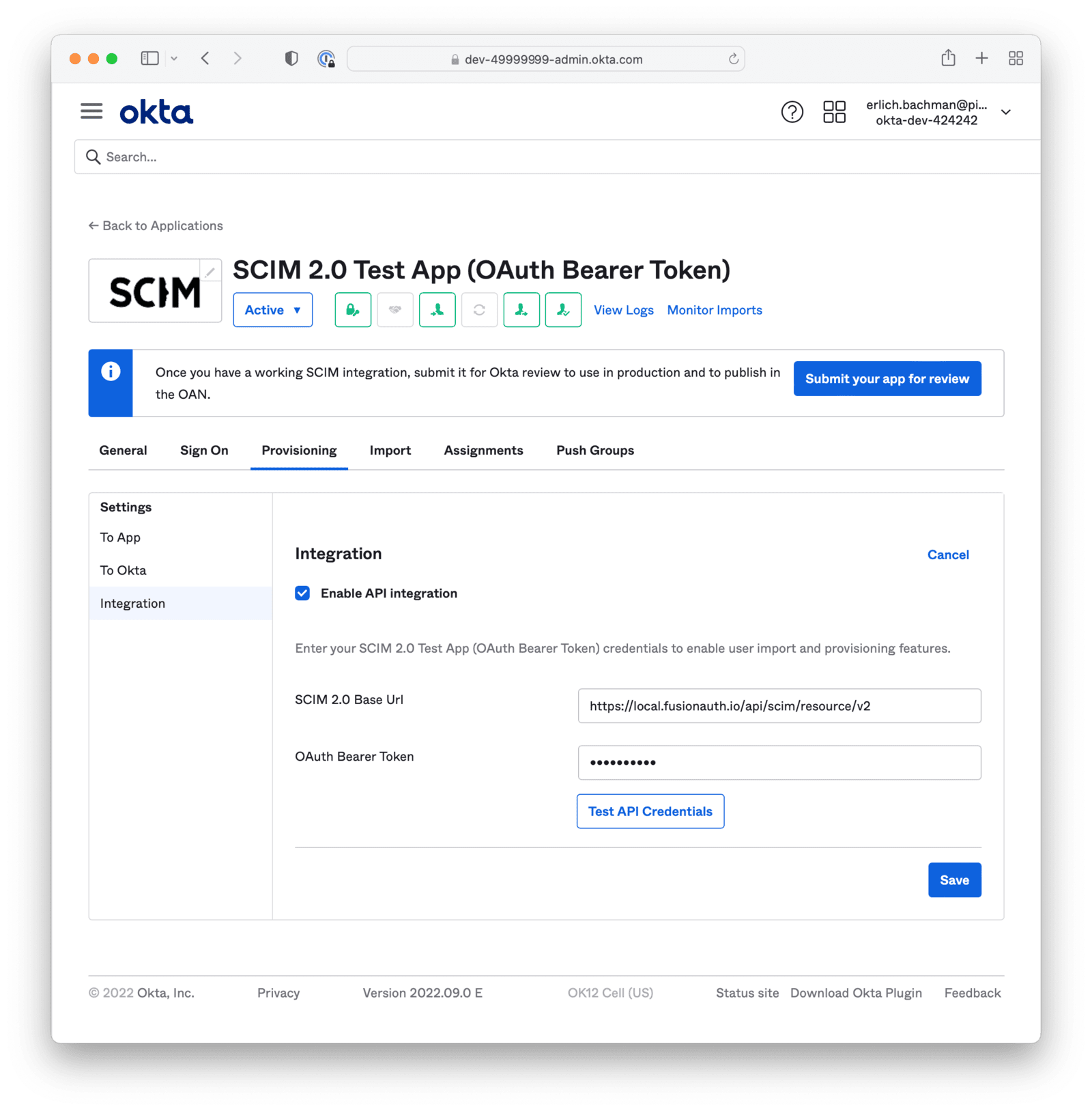 Okta SCIM Provisioning Integration