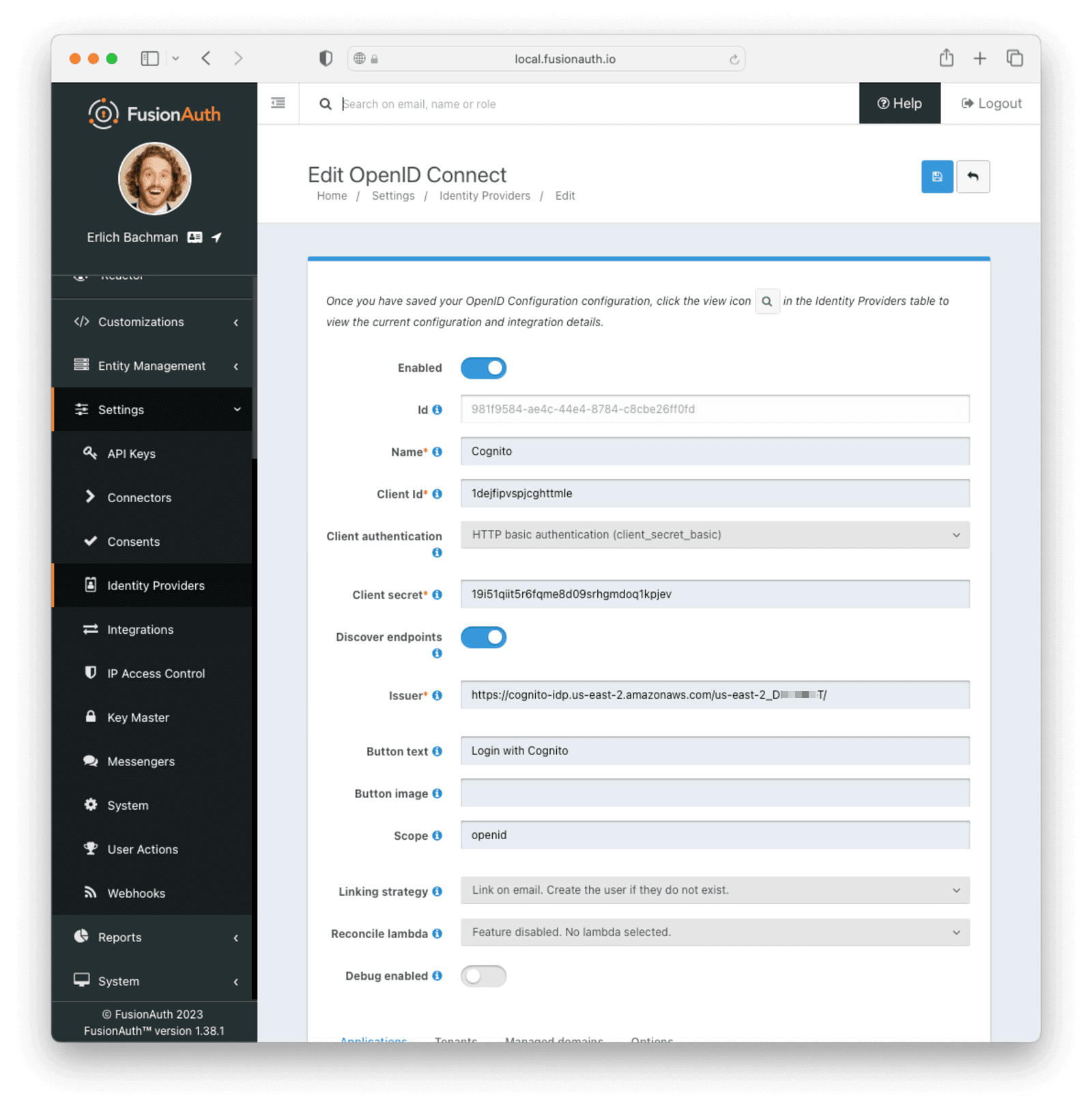 penID integration settings