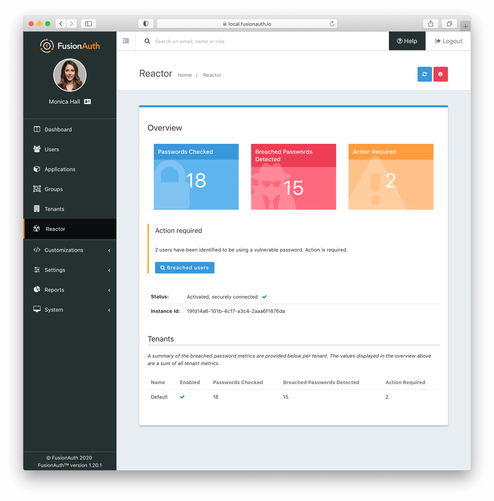 Overview password breach report