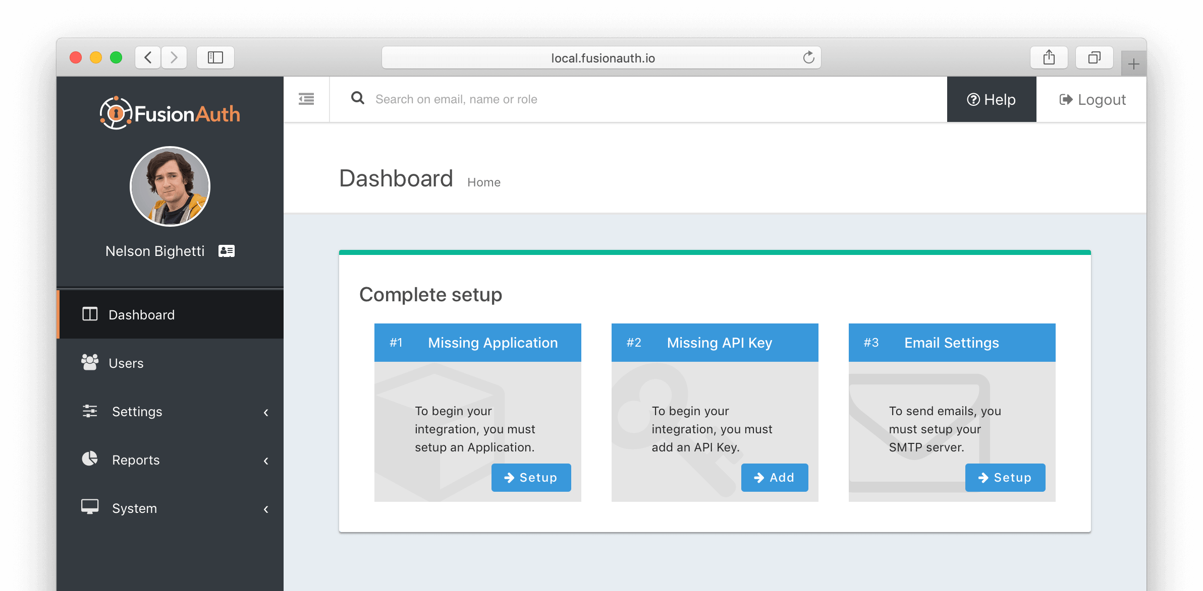 Complete Setup Dashboard.