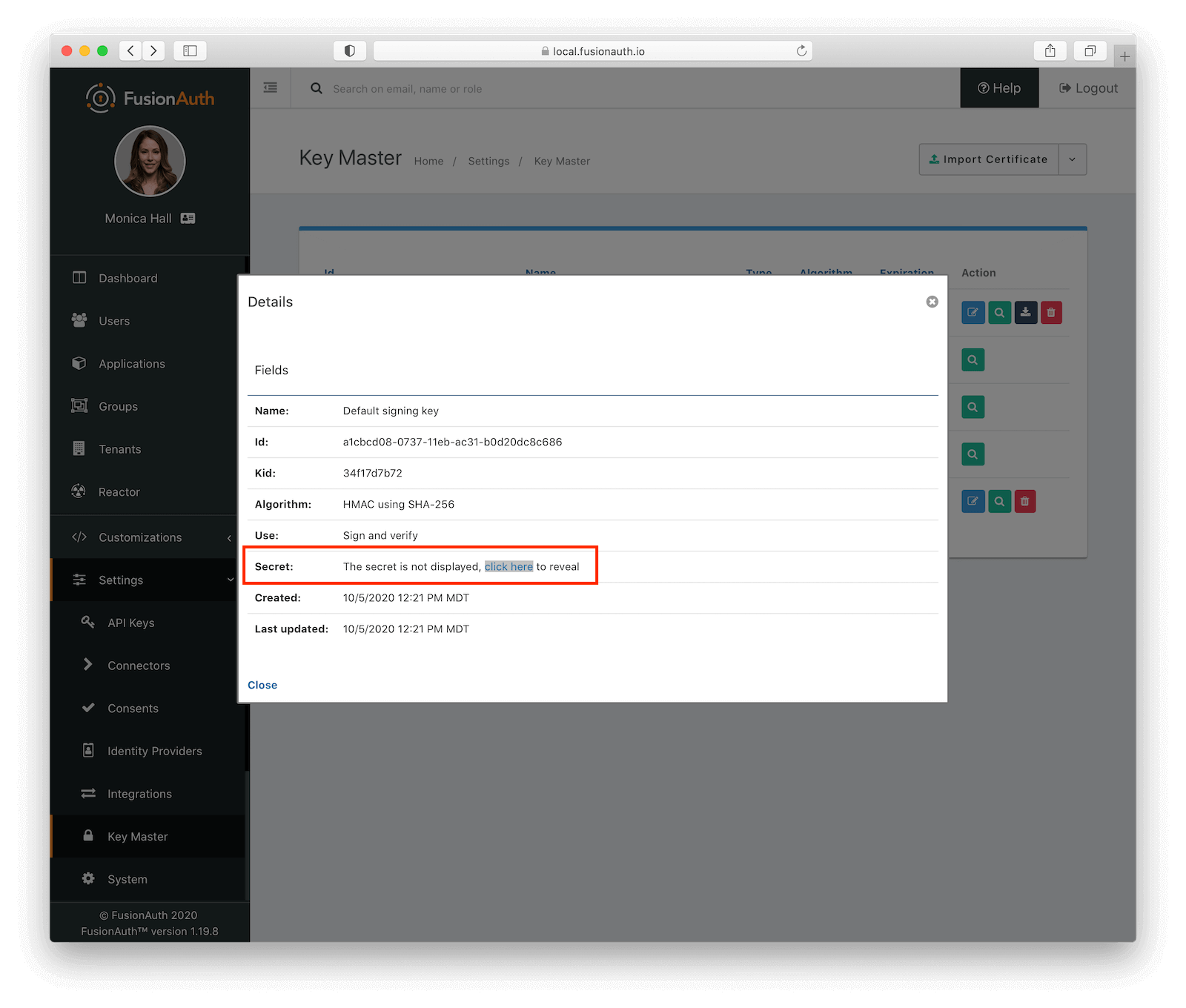 Finding the JWT signing key value.