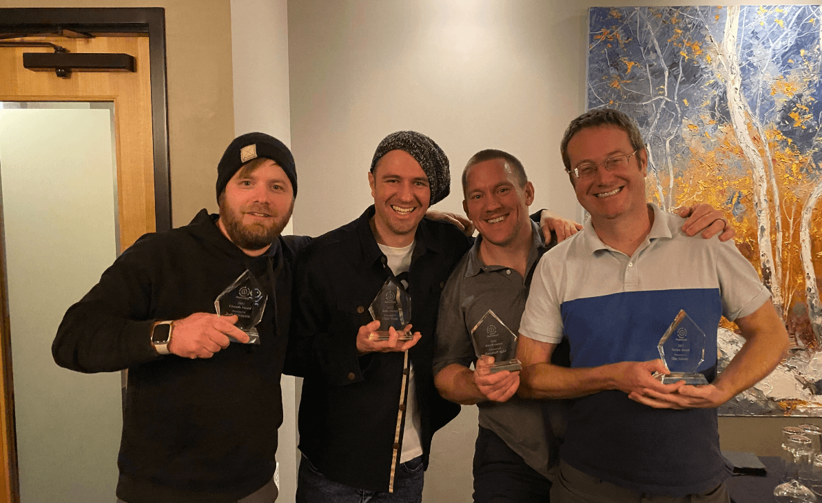 Our 2022 winners: Josh O’Bannon, Chris Vann, Matt Hathcock, Dan Moore.