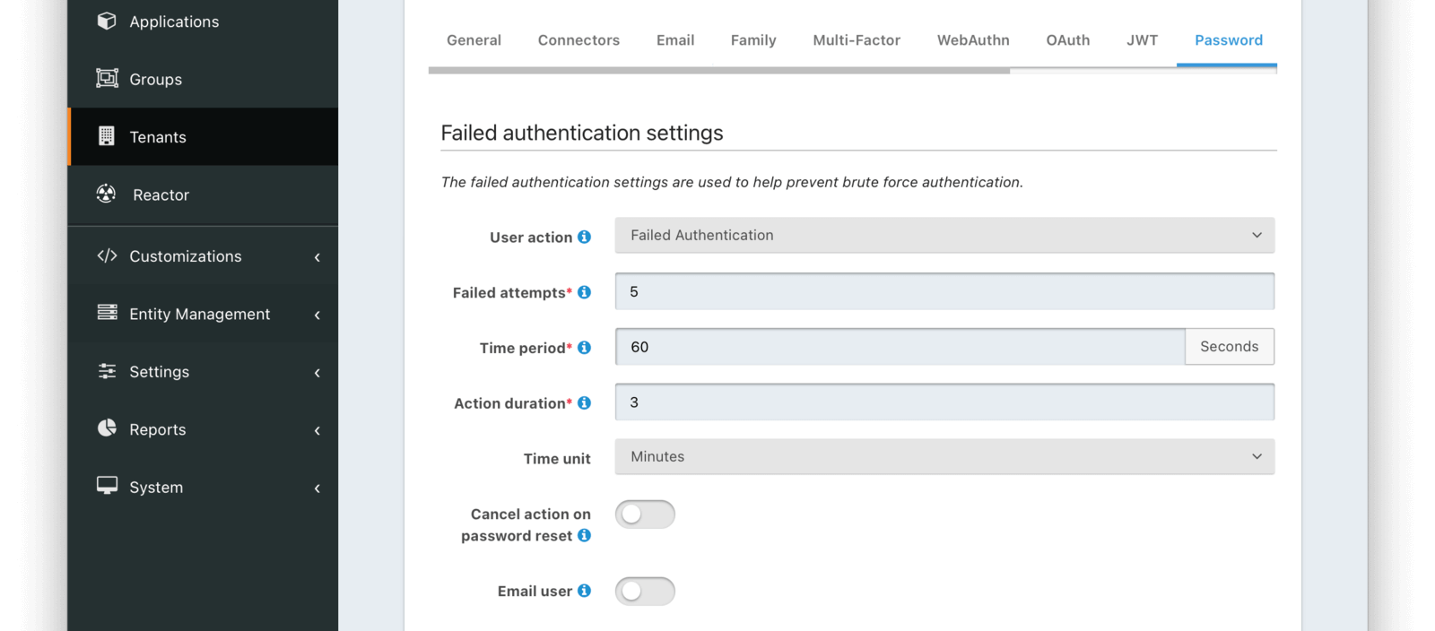 Tenant Configuration - JWT