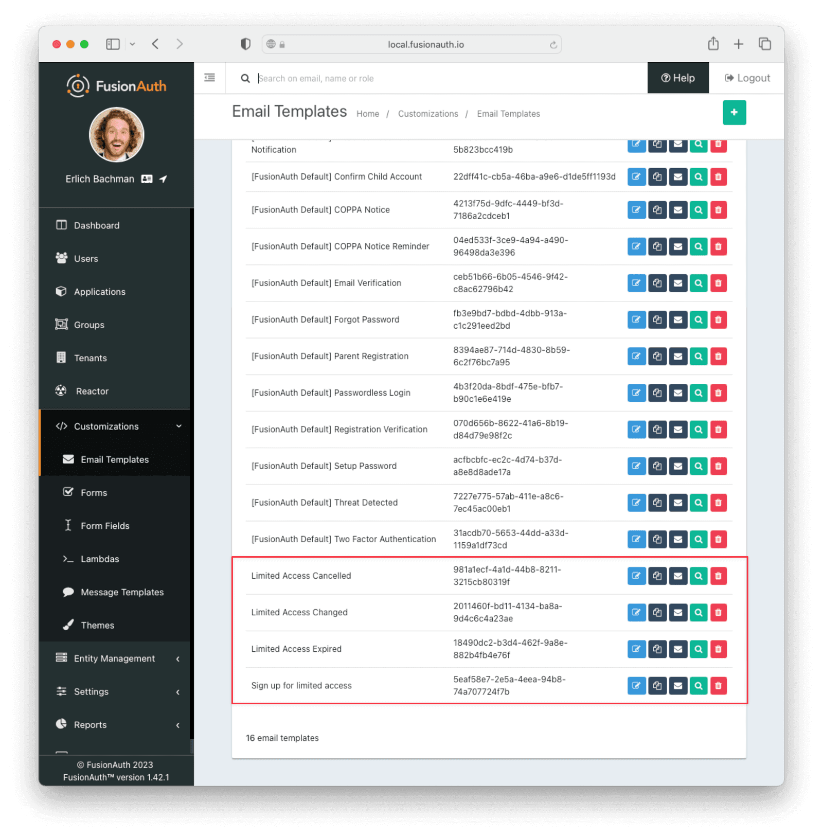 Create 4 new email templates for each event in the subscription lifecycle. 